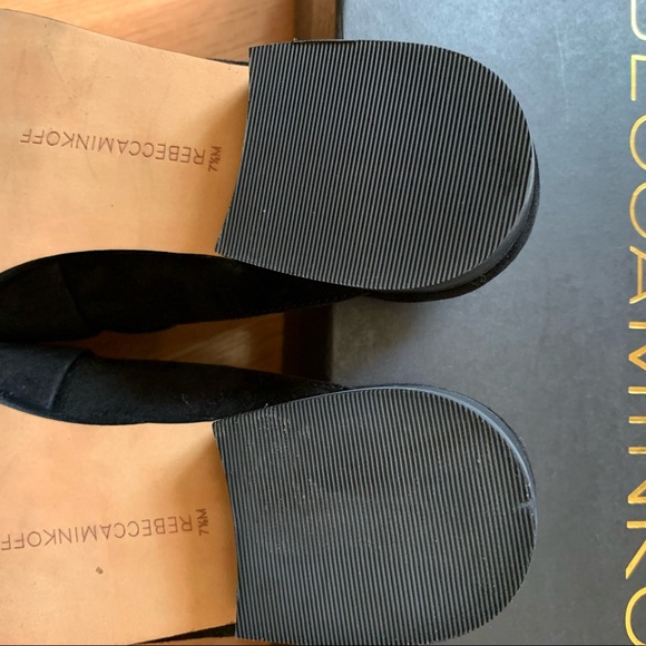 New Rebecca Minkoff Mika Black Suede Mule Flats - Picture 10 of 11